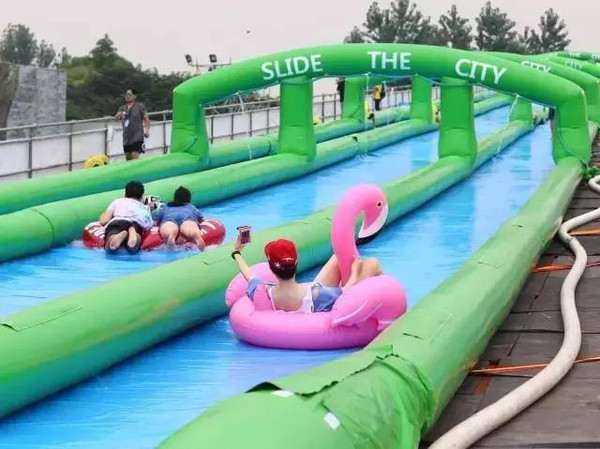 Hot Sale Slide n slip Aqua Inflatable Water Slide to Slide the City for Adults Customer Case 第1张