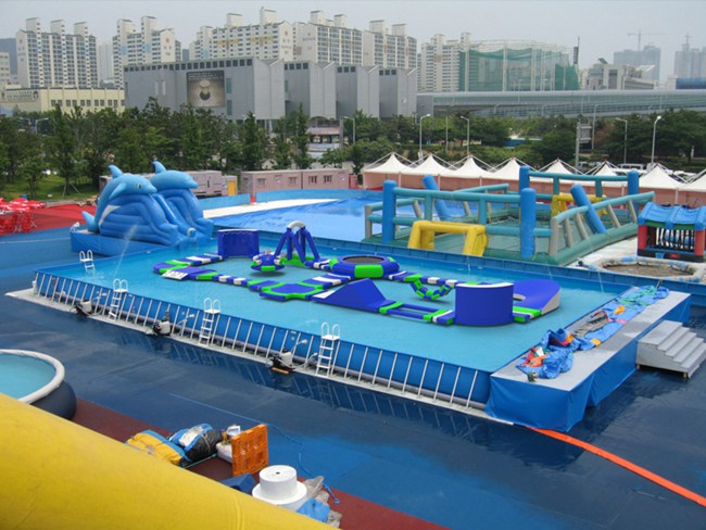 inflatable water park with tuv certificate 082 Inflatable Obstacle Course 第1张