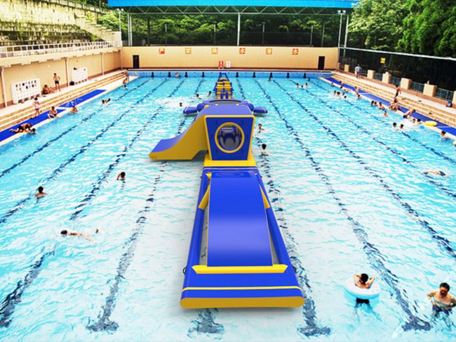Inflatable floating waterpark for indoor applications Inflatable waterparks Inflatable Obstacle Course 第1张
