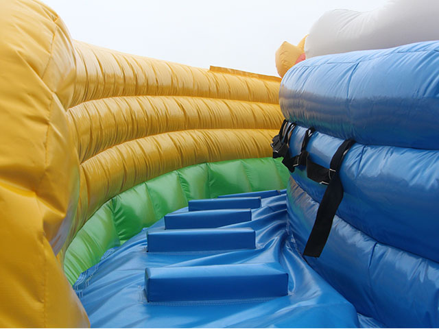 outdoor rainbow inflatable waterslide water park for kids slide on land Inflatable Slide 第2张