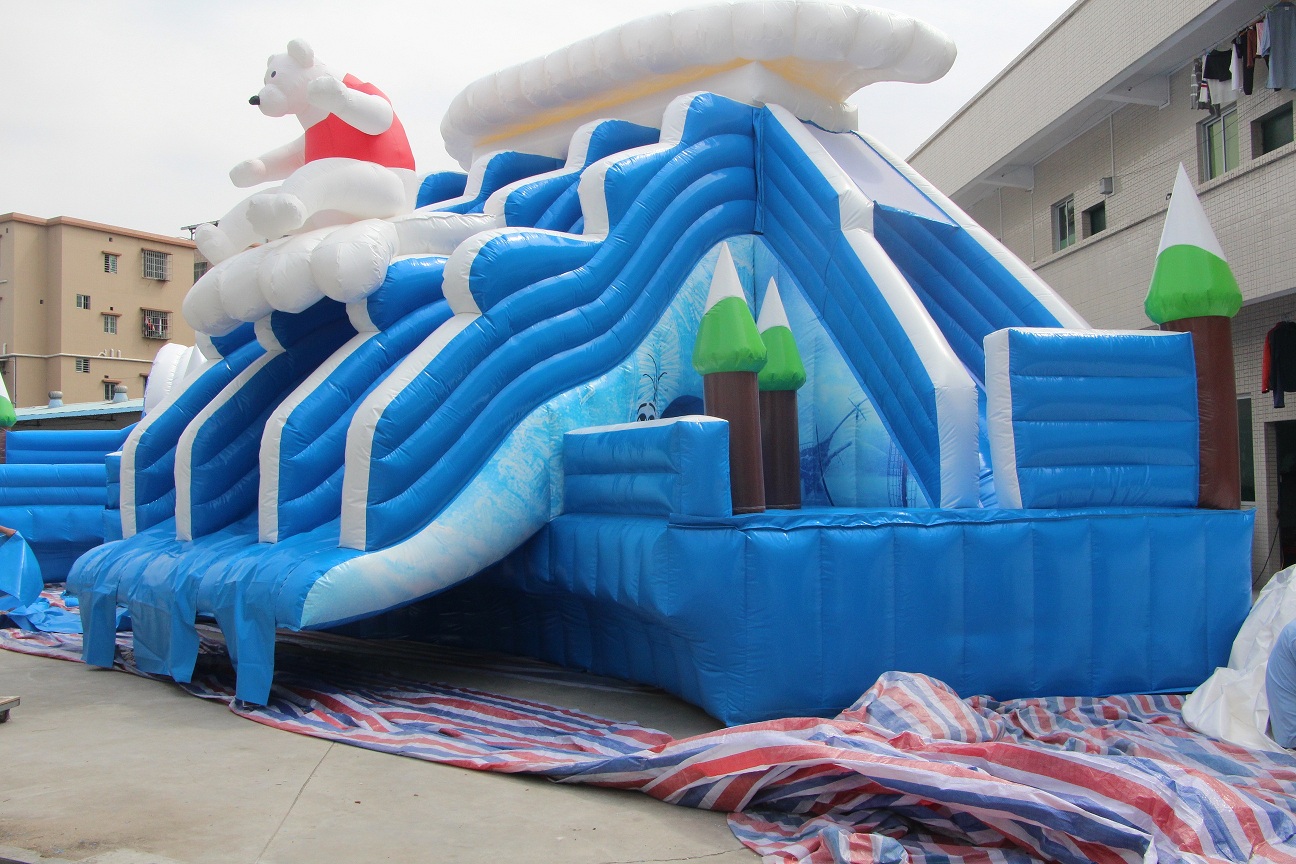 Water Paradise Large Inflatable Ice Snow World Water Slide with Pool Kids Water Slides Inflatable Slide 第6张